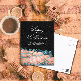 Postal Feliz Halloween Cute Pumpkins Harvest