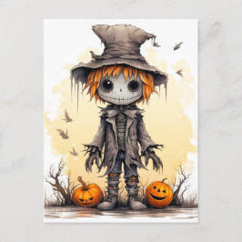 Postal Feliz Halloween | Cute Scarecrow Ragdoll