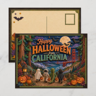 Postal Feliz Halloween de California Kids