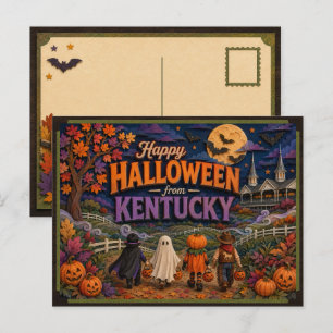 Postal Feliz Halloween de Kentucky Kids
