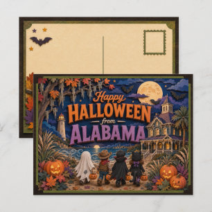 Postal Feliz Halloween de Niños de Alabama
