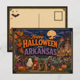 Postal Feliz Halloween de Niños de Arkansas