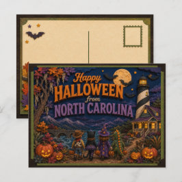 Postal Feliz Halloween de Niños de Carolina del Norte