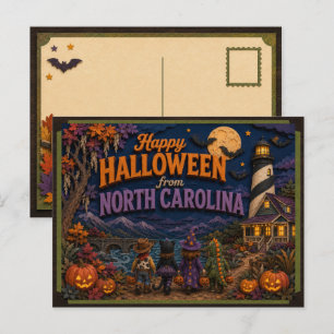 Postal Feliz Halloween de Niños de Carolina del Norte