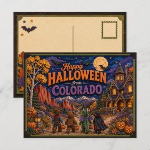 Postal Feliz Halloween de Niños de Colorado