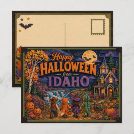 Postal Feliz Halloween de Niños de Idaho