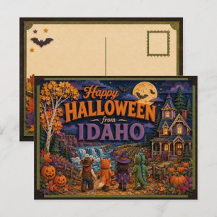 Postal Feliz Halloween de Niños de Idaho