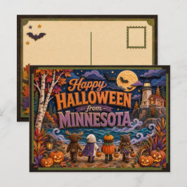 Postal Feliz Halloween de Niños de Minnesota