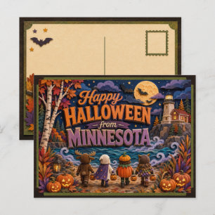 Postal Feliz Halloween de Niños de Minnesota