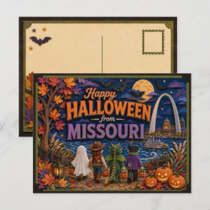 Postal Feliz Halloween de Niños de Missouri