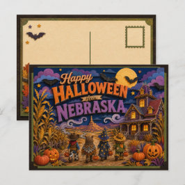 Postal Feliz Halloween de Niños de Nebraska