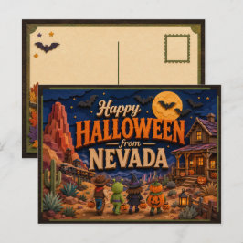 Postal Feliz Halloween de Niños de Nevada