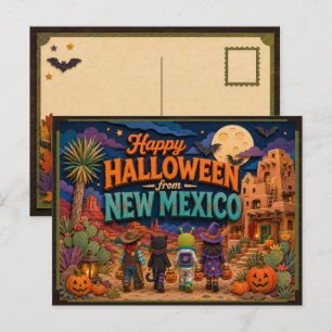 Postal Feliz Halloween de Niños de Nuevo México