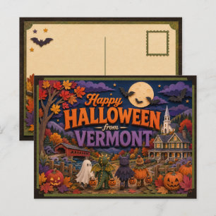 Postal Feliz Halloween de Niños de Vermont