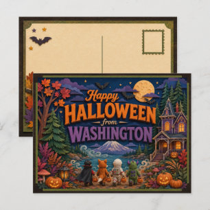 Postal Feliz Halloween de Niños de Washington