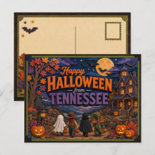 Postal Feliz Halloween desde Tennessee Kids