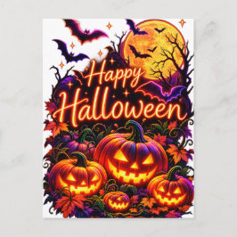 Postal Feliz Halloween diseño oscuro 