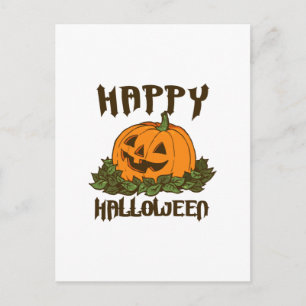 Postal Feliz Halloween divertido disfraz de Halloween