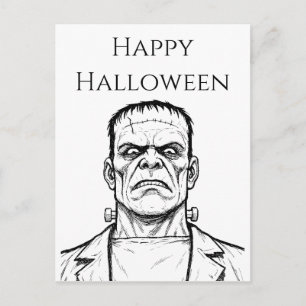 Postal Feliz Halloween Frankenstein