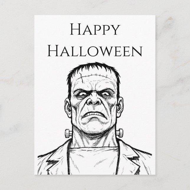Postal Feliz Halloween Frankenstein  (Anverso)