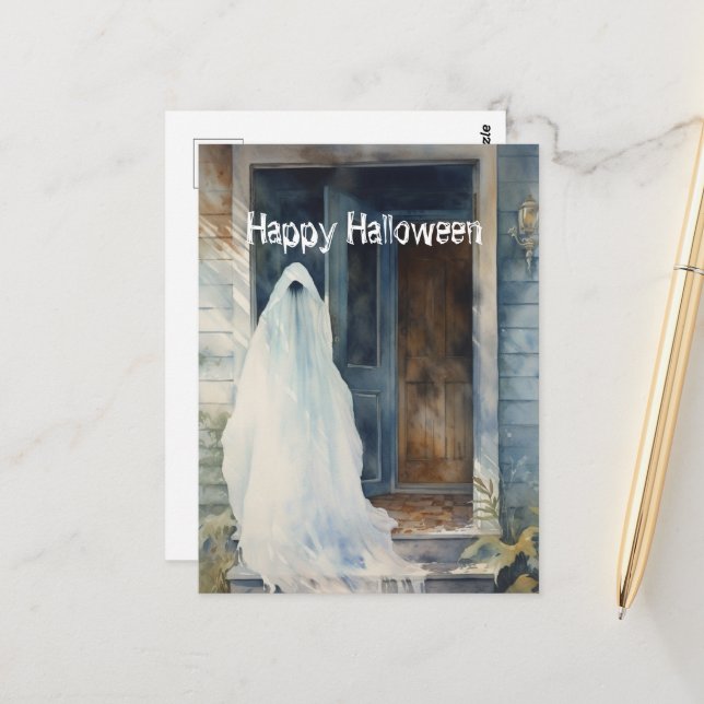 Postal Feliz Halloween Ghost Enterhouse (Anverso/Reverso In Situ)