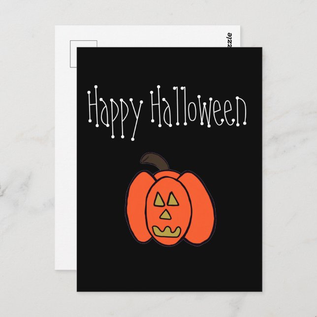 Postal Feliz Halloween Jack o Lantern (Anverso / Reverso)
