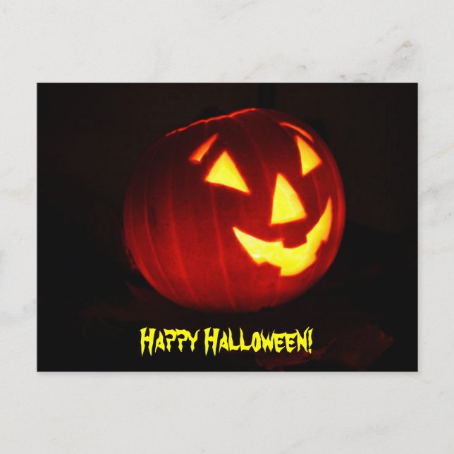 Postal Feliz Halloween Jack o' Lantern Postcard (Anverso)