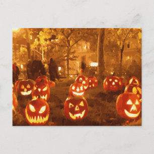 Postal Feliz Halloween Jack O Lanterns