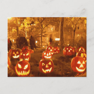 Postal Feliz Halloween Jack O Lanterns