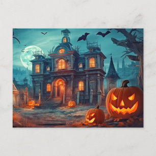 Postal Feliz Halloween   Manor embrujada