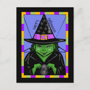Postal Feliz Halloween Mystic Witch