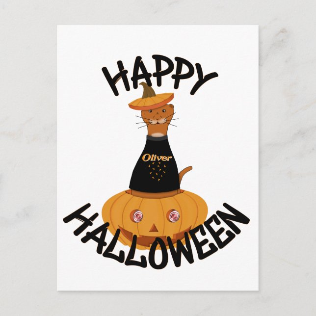 Postal ¡Feliz Halloween Oliver! (Anverso)
