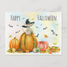 Postal Feliz Halloween Personalizado lindo Witch Mouse Po