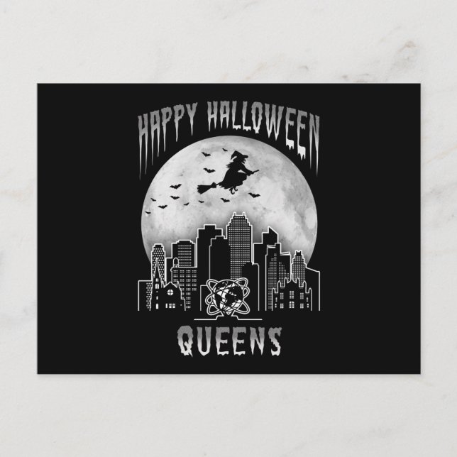 Postal Feliz Halloween Queens Nueva York (Anverso)