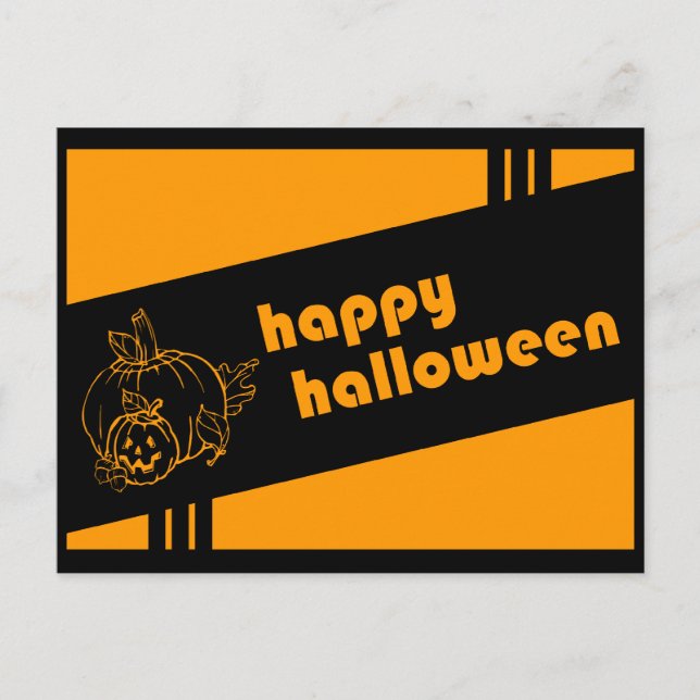 Postal feliz halloween : retro : (Anverso)