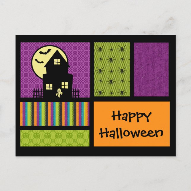 Postal Feliz Halloween Scrapbook Style (Anverso)