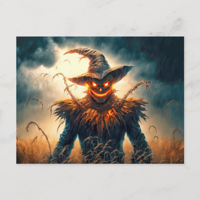 Postal Feliz Halloween | Sinister Scarecrow (Anverso)