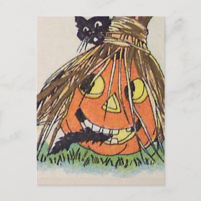 Postal Feliz Halloween(Tarjeta antigua de Halloween) (Anverso)