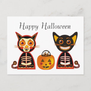 Postal Feliz Halloween Vintage Style