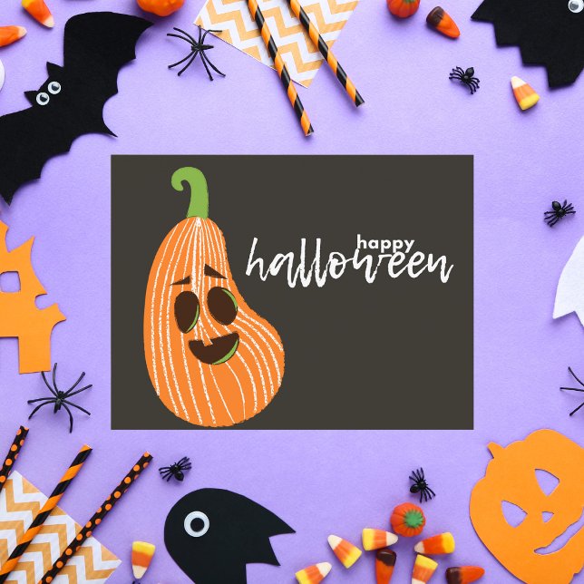 Postal Feliz Halloween Whimsical Pumpkin (Subido por el creador)