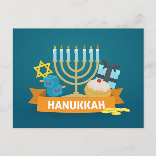 Postal Feliz Hanukkah (Anverso)
