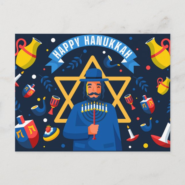 Postal Feliz Hanukkah (Anverso)