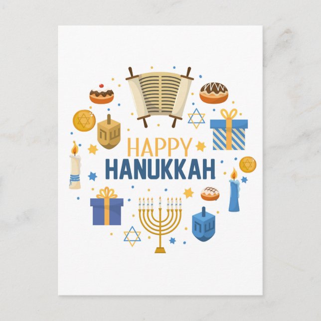 Postal Feliz Hanukkah (Anverso)