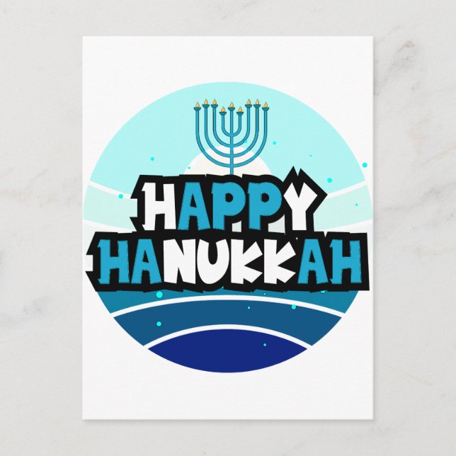 Postal Feliz Hanukkah - Festival de las Luces (Anverso)