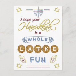 Postal Feliz Hanukkah Whats Latke Diversión Graciosa