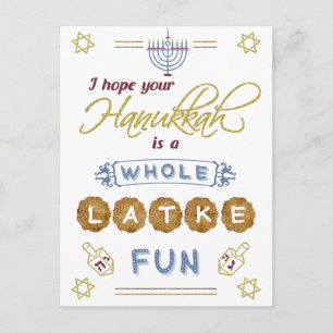Postal Feliz Hanukkah Whats Latke Diversión Graciosa