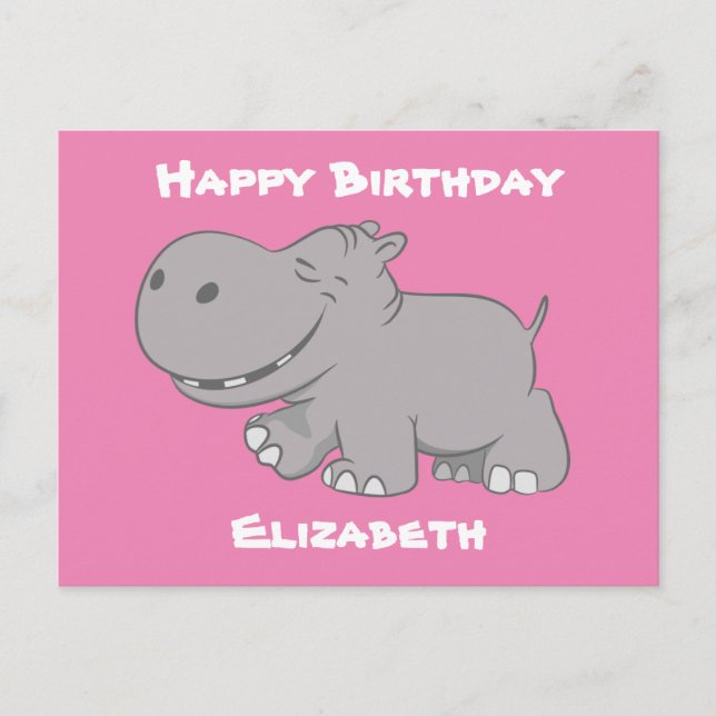 Postal Feliz Hipopótamo (Anverso)