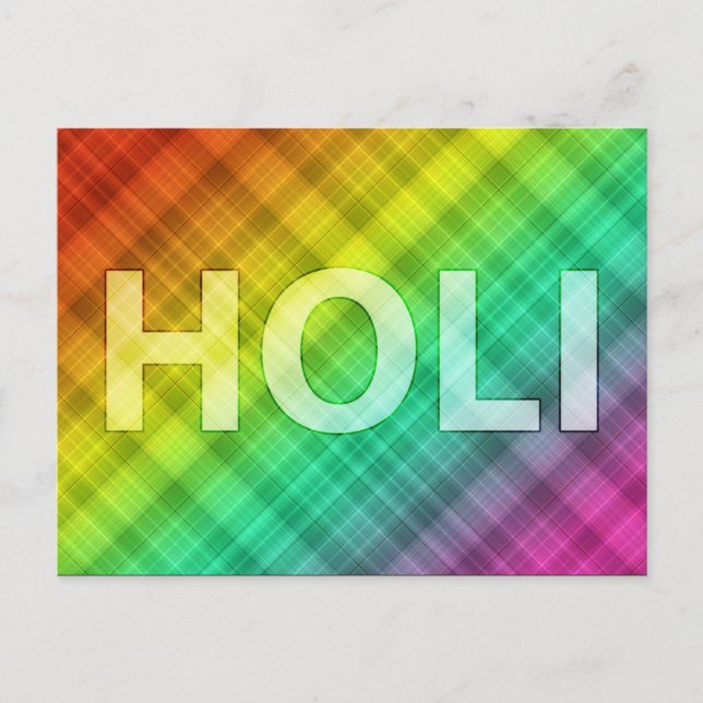 Postal feliz holi: festival de color y primavera (Anverso)