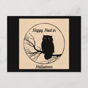 Postal Feliz Hoot'in Halloween