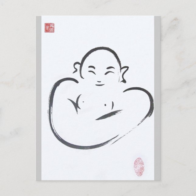 Postal Feliz Hotei Buddha (Anverso)